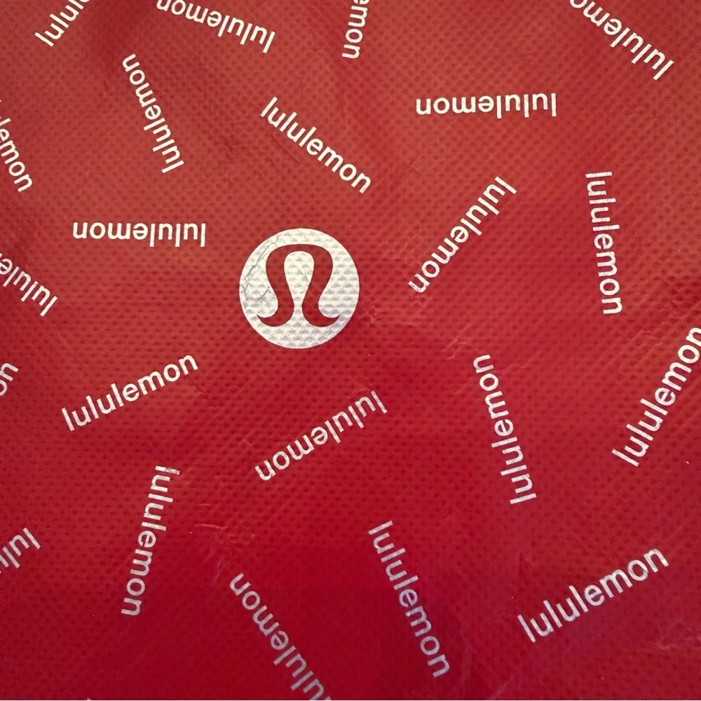 NEW Lululemon Large Reusable Shopper Bag Red Logo Print